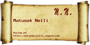 Matusek Nelli névjegykártya